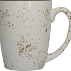 Thumbnail image #1 for International Tableware Splash™ 8481-CR 11 oz Stoneware Mug with Handle, Crème with Dark Brown Trim & Speckles Case of 2 Dozen