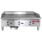 Thumbnail image #1 for General GCMG-36NGS 36-Inch Countertop Gas Griddle with 3 Burners and Stainless Steel Construction