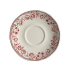 Thumbnail image #1 for Steelite International HL Ivory HL58063876 Round China Saucer, 5.625-Inch, Carolyn Hannah Maroon, Scalloped Edge Case of 3 Dozen