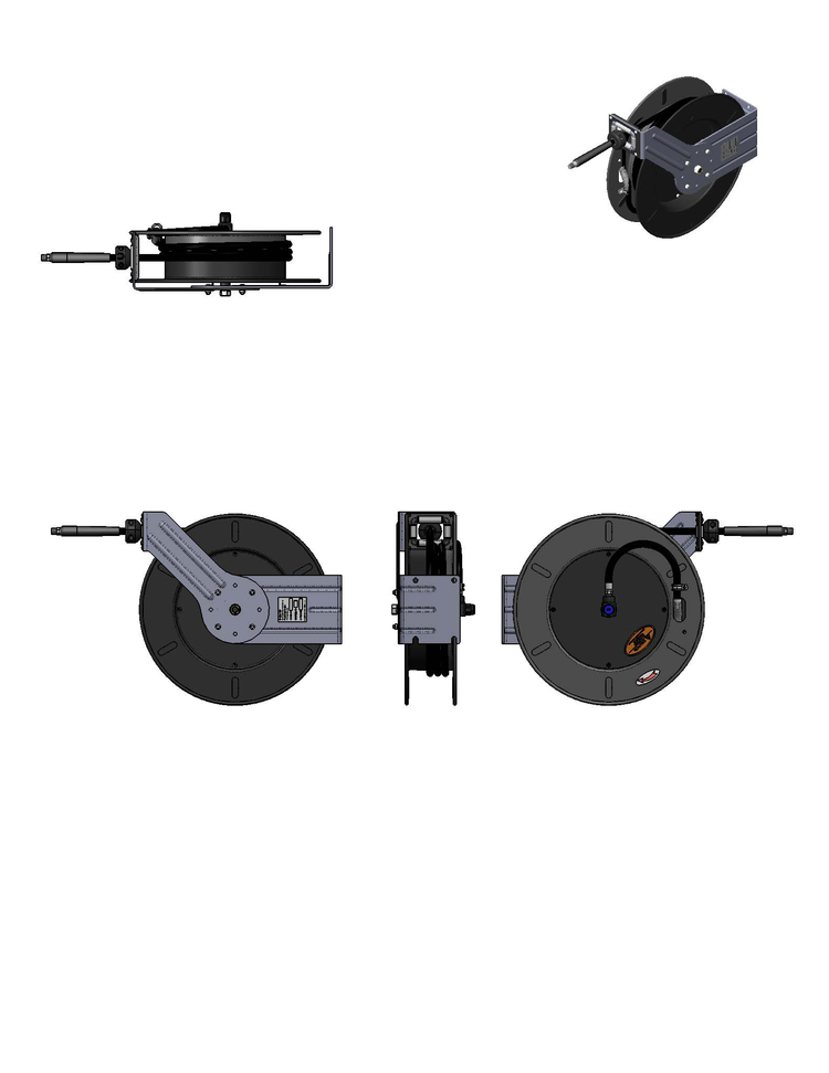 Product image #2 for equip Open Epoxy-Coated Steel Retractable Hose Reel with 3/8-Inch x 50-Foot Non-Marking Hose