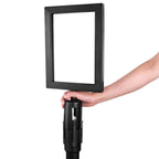 Thumbnail image #1 for New Star Foodservice Inc. 54729 Stanchion Belt Sign Frame with Acrylic Clipboard and Social Distancing Sign, Black Case of 12