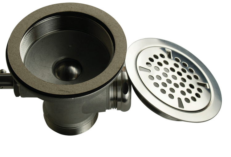 Product image #2 for BK Resources Lever Waste Drain with Twist Handle and 3-1/2 Inch Stainless Steel Rotary Ball Valve