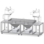 Thumbnail image #1 for Gold Medal 2791-00-100 Twin Kettle Pro Plant Stand for Cornado, Modular, with Butterfly Corn Screen Inserts, Stainless Steel and Aluminum