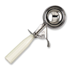 Thumbnail image #1 for Alegacy Foodservice Products AL12610 Food Disher, #10, 3-3/4 oz, Thumb Press, Stainless Steel, Ivory Handle