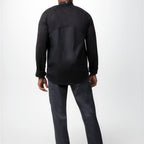 Thumbnail image #2 for Chef Works CBS01-BLK-3XL Black 3XL Tulum Chef Coat, Raglan Long Sleeves, Snap-Front, Thermometer Pocket