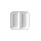 Thumbnail image #1 for Vertex China Rubicon RB-DS Square China Sauce Dish, 3-3/8", 2 Compartments Case of 6 Dozen