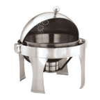 Thumbnail image #1 for Alegacy Foodservice Products Savoir AL540A Round Roll-Top Chafing Dish, 13-Inch, 18/10 Stainless Steel, Canned Heat