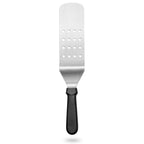 Thumbnail image #1 for New Star Foodservice Inc. 38385 Perforated Flexible Stainless Steel Turner, 8-1/4" x 3" Blade, Black Plastic Handle Case of 72