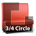 Thumbnail image #1 for JustChair Manufacturing JBSB-UPL-TQ-48-GR1/COM Three-Quarter Circle Upholstered Banquette Booth, 3 Corners, Lumbar Support, 48"H