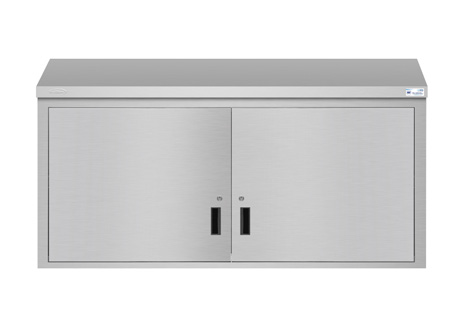 Product image #5 for Commercial Wall-Mounted Stainless Steel Storage Cabinet with Locking Hinged Doors and 2 Shelves