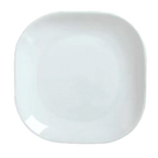 Thumbnail image #1 for Libbey Reflections 911194423 12-Inch Square Porcelain Coupe Plate with Polished Foot