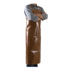 Thumbnail image #1 for Matfer Bourgeat 774002 Polyurethane Apron, 45"L x 35"W, Brown, Adjustable Neck Strap, Elastic Hook Back