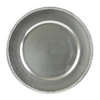 Thumbnail image #1 for Ten Strawberry Street Lacquer LAS-24D Charger Plate, 13-inch Round Beaded Acrylic, Silver Case of 24