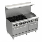 Thumbnail image #1 for Venancio USA Prime PRM60G-ST 60" Gas Range with 6 Open Burners, 24" Griddle, 2 Standard Ovens, Manual Controls