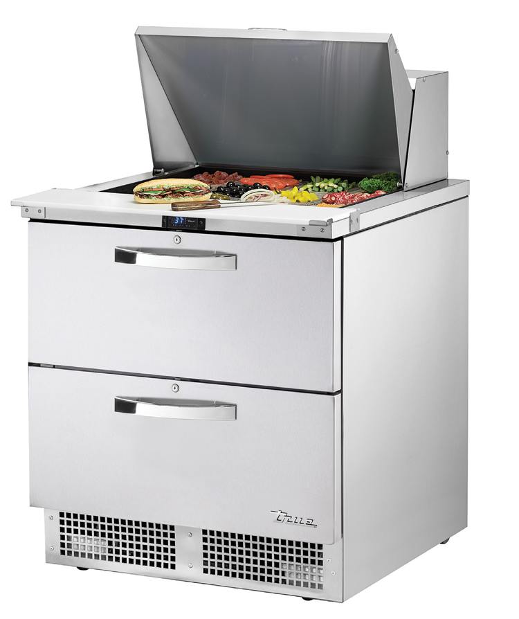 Product image #1 for True SPEC Series 32-Inch 1-Section 2-Drawer Refrigerated Sandwich/Salad Prep Table with R290 Refrigeration