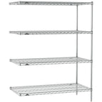 Thumbnail image #1 for Metro Super Erecta SE-1824C-63-A4 Chrome Wire Add-On Shelving Unit, 24"W x 18"D x 63"H, 4 Shelves