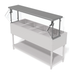 Thumbnail image #2 for Advance Tabco Sleek Shield Self-Service Adjustable Glass Food Shield with 15-Inch Stainless Steel Top Shelf for 4-Well Hot or Cold Food Tables