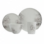 Thumbnail image #1 for Kadra Kitchenware Vikko Classic VC-1604-RBK 16-Piece Porcelain Dinnerware Set, Raindrop Black, 4 Each: Dinner Plates, Salad Plates, Bowls & Mugs