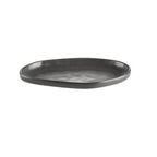 Thumbnail image #2 for CAC China RFR-13 Porcelain Oval Platter, 12 x 7 x 1-1/8 in, Rolled Edge, Reactive Glaze, Dark Green 1 Dozen