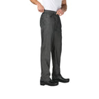 Thumbnail image #1 for Chef Works Gramercy PEE01-BLK-M Men's Black Cotton Chef Pants, Medium, Straight Fit, Elastic Waist with Drawstring