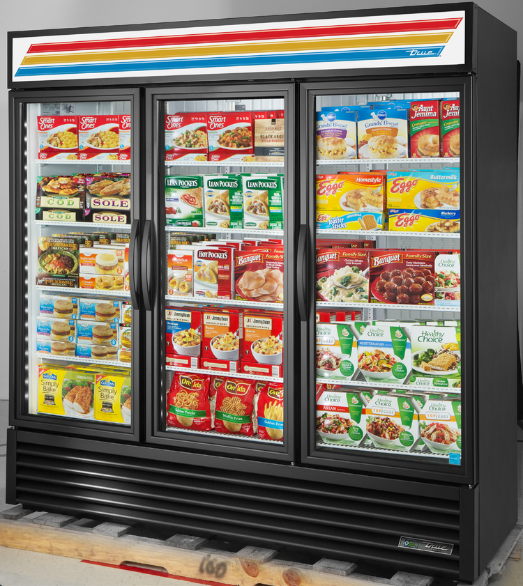 Product image #5 for True Three-Section Glass Door Low Temp Freezer Merchandiser, White
