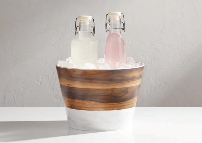 Product image #3 for American Metalcraft Melamine Juice Dispenser Base with Acacia & Marble Finish