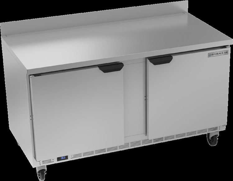 Product image #6 for Beverage-Air 60-Inch Two-Section Worktop Refrigerator with Solid Doors, 14.75 Cu. Ft.