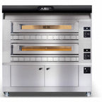 Thumbnail image #1 for AMPTO Moretti Forni P150G A2 Double-Deck Natural Gas Pizza Oven with (2) 58" x 34" Refractory Stone Decks