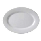 Thumbnail image #1 for Vertex China Argyle ARG-112 Porcelain Oval Platter, 10-1/2", Deep Well, Rolled Edge, Bright White Case of 2 Dozen