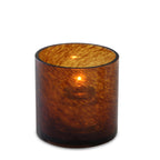Thumbnail image #1 for Sterno Industrial Chic 80208 Glass Liquid Wax Candle Holder, Swirl, Nutmeg, 3-1/4" H x 3" Dia.