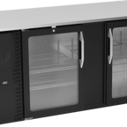 Thumbnail image #1 for Victory Refrigeration VBB68HC-G-B Two-Section Back Bar Refrigerator, 68"W, 2 Glass Doors, Black Exterior, Stainless Steel Top