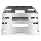 Thumbnail image #1 for Eastern Tabletop 32264B Square All-in-One Chafer Stand, Brushed 18/10 Stainless Steel, 17"W x 16"D x 10"H