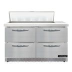 Thumbnail image #1 for Continental Refrigerator Designer Line D48N10-FB-D Two-Section Refrigerated Sandwich Prep Table, 4 Drawers, 48" Wide, Front-Breathing