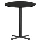 Thumbnail image #1 for Flash Furniture XU-RD-36-BLKTB-T3030B-GG Round Bar-Height Pedestal Table, 36" Diameter, Black Laminate Top, Black PVC Edge