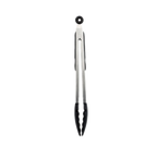 Thumbnail image #1 for Thunder Group SLTHUT612 12-Inch Stainless Steel Utility Tongs with Locking Clip and Black Silicone Tips and Grip Case of 72