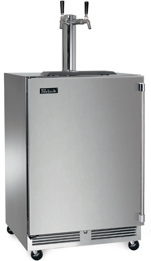 Product image #5 for Perlick 24-Inch Flat Top Mobile Tap Refrigerated Beer Dispenser with 2 Faucets, Stainless Steel