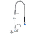 Thumbnail image #1 for Fisher 34440 Wall-Mount Add-On Pre-Rinse Faucet, Spring Style, 8-Inch Backsplash Valve, 8-Inch Swing Spout, 36-Inch Hose