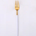 Thumbnail image #1 for Kadra Kitchenware Vikko Dine VF-DF10-VWG Dinner Fork, Two-Tone Brushed White & Gold, 18/10 Stainless Steel Case of 12