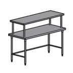 Thumbnail image #1 for Pacific Stainless Products WT6030S24IO Stainless Steel Work Table with Double Overshelf, 60"W x 30"D, 16-Gauge 304 Top