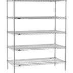 Thumbnail image #1 for Metro Super Erecta SE-2442C-63-S5 Wire Stationary Starter Shelving Unit, 42"W x 24"D x 63"H, 5 Shelves, Chrome