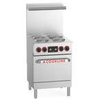 Thumbnail image #1 for USR Brands Cookline ER24-208 24-Inch Electric Range, 4 Burners, Thermostat-Controlled Oven, 2 Racks