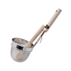 Thumbnail image #1 for Korin Inc TK-403-03 Miso Chinois Strainer Set, Stainless Steel, 3-1/2" Diameter x 10"L, with Pestle, Wood Handle and Resting Hook