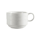 Thumbnail image #1 for CAC China Goldbook GBK-1-S 8 oz Porcelain Stackable Coffee Cup, Bone White Case of 3 Dozen