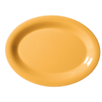 Thumbnail image #1 for G.E.T. Diamond Mardi Gras OP-135-TY Oval Melamine Platter, 13-1/2 x 10-1/4 in, Tropical Yellow 1 Dozen