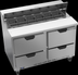 Thumbnail image #6 for Beverage-Air 48-Inch Two-Section Sandwich Top Refrigerated Counter with 12-Pan Top and 4 Drawers