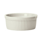 Thumbnail image #1 for Winco SBR-12-AW 12 oz Fluted Porcelain Soufflé Bowl, American White, 4-1/2" Round x 2-1/4"H 1 Dozen