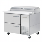 Thumbnail image #1 for Blue Air FSE LLC BAPP44-D2-HC Pizza Prep Table, 44-3/8"W, 1 Section, 2 Drawers, Side-Mounted Self-Contained Refrigeration