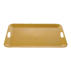 Thumbnail image #1 for Thunder Group Pearl RF2920G Rectangular Melamine Serving Tray with Built-In Handles, Gold, 19-1/2" x 14-1/2" Case of 12