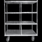 Thumbnail image #4 for Channel Manufacturing Lifetime Tough FTDR-3/PP 3-Tier Mobile Aluminum Tray Drying Rack, 120-Tray Capacity, 1-1/2-Inch Slots
