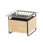 Thumbnail image #1 for Cal-Mil Logan 25226-93 Square Chafer, 10.25" x 10" x 7.25"H, Birch Wood and Black Wire